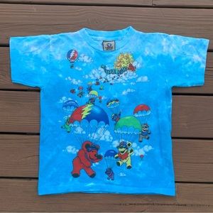 Vintage Liquid Blue Grateful Dead Parachute Bears T-Shirt